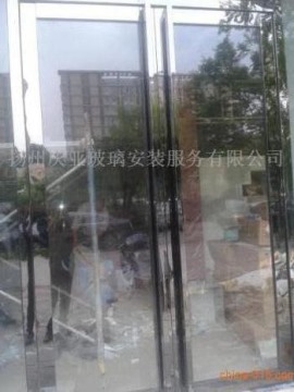 扬州江都仪征玻璃门、电动感应门、玻璃隔断测量定做安装13773525800